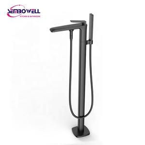 High Quality Popular Freestanding Bathtub <strong>Faucet</strong> Gunmetal Bathroom Floor Mixer Bathtub <strong>Faucet</strong> Shower <strong>Bath</strong> Mixer Tap - Product Image 1