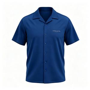 เสื้อโบว์ลิ่งผ้าโพลีเอสเตอร์สีพื้นปักลายตามสั่ง แขนสั้น คอปก แห้งเร็ว ระบายอากาศได้ดี สำหรับผู้ชาย เหมาะสำหรับงานทีม - Product Image 1