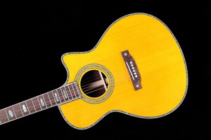 Guitare acoustique pleine bois GA45, manche en acajou, table en épicéa massif, couleur jaune vintage, qualité professionnelle, vente chaude - Product Image 4