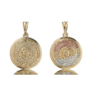 สร้อยคอทอง 14k แบบใหม่ พร้อมจี้ Oro Que Engaaste La Que Adoro ประดับเพชรซิร์คอน ลายราชินีแอซเท็ก ปฏิทินแอซเท็ก แบบเม็กซิกัน - Product Image 1