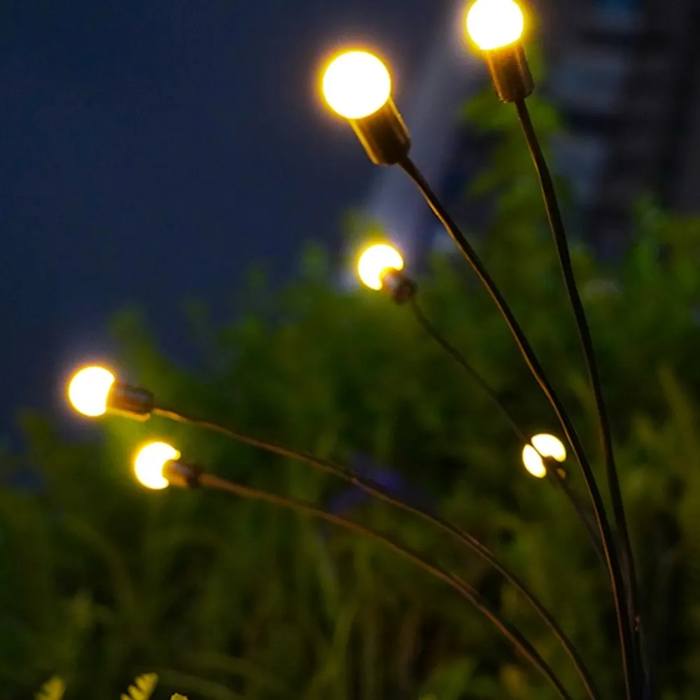 Decorative Solar Garden Firefly Lights On A Stick Swaying By Wind For Yard Patio Pathway Decoration