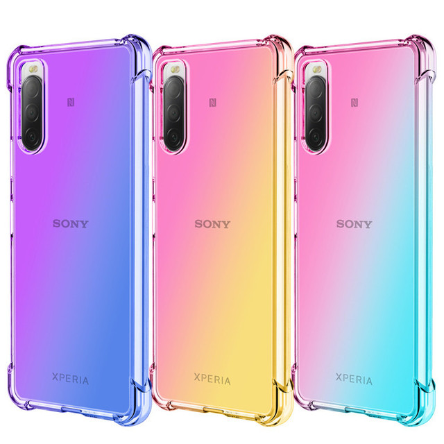 For Sony Xperia 5 10 IV I II III Phone Cover Luxury Colorful Gradient Shockproof Flexible Mobile Phone Bags Case