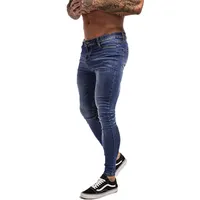 Calça jeans super skinny para homens, calça de denim de stretch personalizada para homens