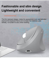 Nouvelle souris verticale rechargeable sans fil de vente chaude taille compacte double mode BT 2.4G optique ergonomique avec 3 DPI réglables