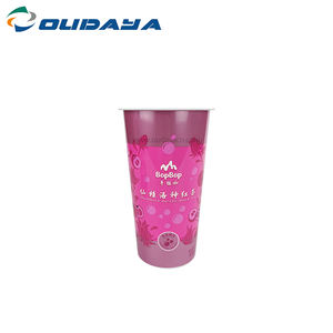 Gobelets en plastique jetables à paroi simple 450 ml 23 g IML de qualité alimentaire pour desserts, sans transfert d'odeur, inviolables, certifiés ISO, marque OUDAYA - Product Image 1