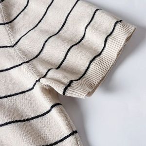 TAOP&ZA 2026 Nuovo Arrivo Estivo Maglione da <span class=keywords><strong>Uomo</strong></span> a Collo Alto Versatile a Maniche Corte in Maglia a Costine a Righe Vestibilità <span class=keywords><strong>Slim</strong></span> 3284419 - Product Image 5