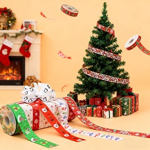 Custom Winter Christmas <b>Ribbon</b> Bespoke Name Print For Holiday Gift Bag Decoration - Product Image 4