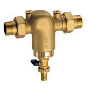 Filtro dell'acqua per impianti sanitari da 3/4 di pollice con connessioni per manometro in ottone giallo - Product Image 1