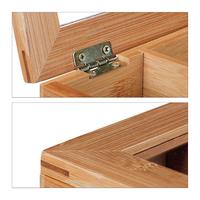 Boîte de rangement en bois de bambou naturel de style chaud bac de rangement à thé et à compartiment avec emballage élégant