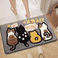 Tapis de sol en cachemire tendance, mignon, absorbant, lavable à la main, style Ins, forme d'alien, dessin animé, pour salle de bain, chambre, toilettes, entrée, salon