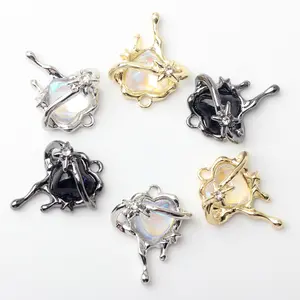 Женские маленькие Изысканные Необычные инкрустированные бриллиантами кулон для изготовления ювелирных изделий «DIY» ожерелье серьги аксессуары