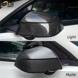 Cubiertas de Espejo Lateral de Fibra de Carbono Seca para Tesla Model 3/Model Y 2014-2024, Tapas de Espejo Retrovisor de 4 Puertas, Kit de Carrocería Exterior - Product Image 3