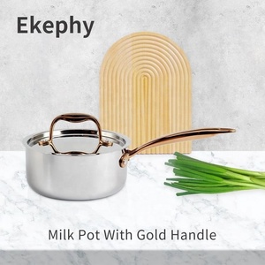 Factory Price Wholesale Heat-resisting Cookware Cooking <b>Pot</b> Tri-Ply Stainless Steel Saucepan - Product Image 4