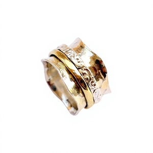 High Quality Two Tone 925 Sterling Silver Classic Handmade <b>Spinner</b> <b>Ring</b> for Wedding & Party Wholesale Factory Price - Product Image 1