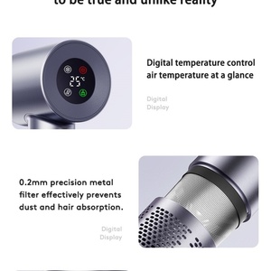 Sèche-cheveux ionique négatif BLDC à séchage rapide, faible bruit, moteur sans balais haute vitesse 110000 tr/min, avec fonction d'auto-nettoyage - Product Image 3