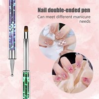 7 pinceaux ovales pour la décoration des ongles, pour salon et manucure DIY à domicile, avec des stylos à double embout pour le nail art