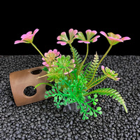 Fish Tank Décoration En Plastique Écologique Aquarium Aménagement Paysager Vraie Plante Charnue Micro Paysage Fleur Petite Herbe D'eau