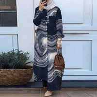 Pièces Femme Style Arabe S-5XL, Chemise Manches Longues et Pantalon avec Décoration Florale Vintage, Tenue Musulmane Formelle