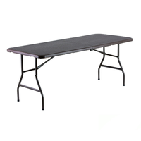 Mesa Plegable Rectangular de Plástico Moderna y Ligera de 4/5/6 Pies - Plegable por la Mitad para Uso en el Hogar o Bar