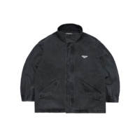 Blouson décontracté streetwear pour homme, enduit, hiver, ODM, en coton biologique 100% lavé, fermeture éclair, col rabattable, poignets élastiques, échantillon économique