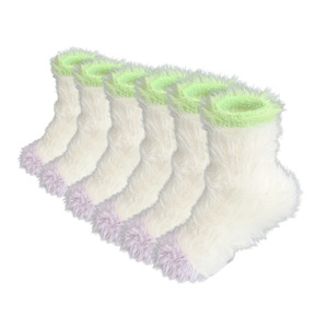 Women's Long Haired Plush Mid Calf <b>Socks</b> Thickened Warm Fleece Lined Floor <b>Socks</b> For Home Autumn <b>Winter</b> Wear - Product Image 2