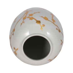 Vaso in ceramica con decorazione a fiori di prugna dorati, finitura lucida, per decorare la casa, soggiorno, camera da letto. - Product Image 5