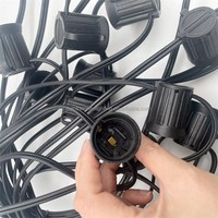 Guirlandes lumineuses tendance IP44 résistantes à l'eau S14 E27, 10 mètres de long avec 10 ampoules pour l'ornementation de la cour et de la terrasse