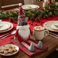 SANWEI Décoration de Noël, décoration intérieure de Noël, jouets de Noël, poupée de Père Noël, lutins, lutin de Noël mignon avec de longues jambes pliables