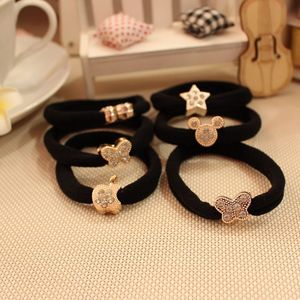 Coleteros de Pelo Estilo Coreano con Dijes de Diamantes de Imitación, Alta Elasticidad, Sin Costuras, para Uso Casual - Product Image 4