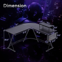 Vekin meuble grand moniteur support bureau bureau bureau maison bureau Table de jeu en forme de L bureau de jeu vente en gros