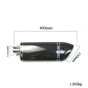 Sistema di Scarico Completo per Moto in Fibra di Carbonio, Marmitta Universale per Moto da Strada e Sportive da 38-51mm, 600cc, <span class=keywords><strong>Bws</strong></span> 125 - Product Image 6