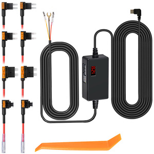 New automotive step-down <b>cable</b> with voltage <b>display</b> adjustable power cut-off three-core time-lapse dashcam car charger L152 - Product Image 1