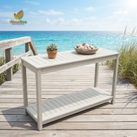 Support à plantes en plastique à 2 niveaux, blanc, imperméable, pour balcon, patio, intérieur, extérieur, jardin, présentoir à fleurs