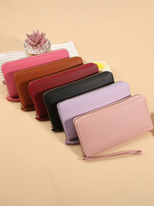 BESTELLA Nuovo Portafoglio Lungo in PU Colore Macaron con Cerniera, Borsa Multicomparto con Motivi per <span class=keywords><strong>Donna</strong></span>, Portatile - Product Image 4