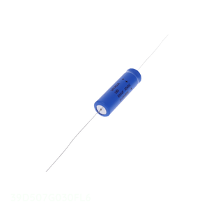 ตัวเก็บประจุแบบ Through Hole รุ่น 39D507G030FL6 ยี่ห้อ CAP ALUM ความจุ 500UF 30V แบบ AXIAL TH 500 uF - Product Image 1