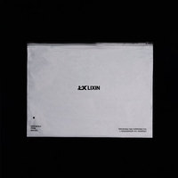 Sacs en plastique transparent givré pour vêtements, avec fermeture éclair, logo imprimé personnalisé, emballage en gros, PE refermable