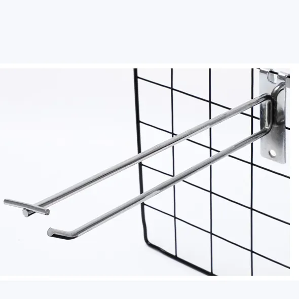 Convenient accessories goods display grid wall wire mesh hooks with plastic price label holder