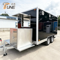 Remorque alimentaire carrée avec kiosque, snack, café, vente au détail mobile, chariot à frites, camion de restauration