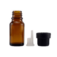 Botol Minyak Esensial Amber 10ml, Botol Kaca Amber dengan Penetes dan Tutup Hitam, Promo Panas