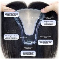 Topper de cheveux humains vierges chinois en forme de U de 13*15cm avec base en soie et dentelle suisse, cheveux raides élégants, vente en gros