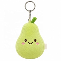 Porte-clés personnalisé en peluche rembourrée de coton, jouet en peluche doux en boîte mystère, design poire, OEM, cadeau promotionnel scolaire, mascotte, article publicitaire