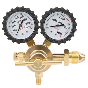ตัวปรับแรงดันไนโตรเจนทองเหลืองราคาดี พร้อมเกจวัดคู่ 800 PSI ช่องต่อ CGA580 ตัวลดแรงดันแก๊สประสิทธิภาพสูง YN_Z ทองเหลือง Ni - Product Image 1