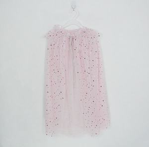 Neu Eingetroffen Kinder-Feenumhang Hellrosa Tüll Sternenglitzer Silberne Schleife Prinzessin Cosplay Abschluss Geburtstag Party Polyester - Product Image 1