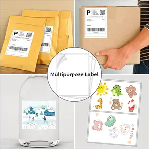 Recyclable A4 Waterproof Adhesive Sticker Half Paper Label Sheet Blank Labels For Express Shipping