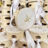 Tambourin de mariage personnalisé en bois écologique, mini 10 cm (4 pouces), simple rangée, pour cadeaux invités - Prix spécial mariage