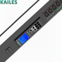 KAILES (KLS) Série K55 ZD 240V PDU métallique anti-chute à 24 prises 32A haute efficacité, solution d'alimentation industrielle professionnelle, noir