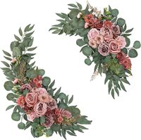 Lot de 2 décorations florales modernes et élégantes faites à la main pour cérémonies de remise de diplômes et mariages, guirlandes de bienvenue en soie artificielle pour toile de fond