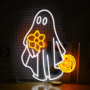 <span class=keywords><strong>Halloween</strong></span> lindo fantasma LED luz de neón luz de ambiente Solar para restaurantes bares decoración de casa embrujada productos de porristas - Product Image 6