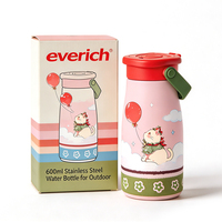 Bouteille d'eau isotherme en acier inoxydable à double paroi pour enfants avec double couvercle, qualité alimentaire, anti-fuite, sans BPA, pour la rentrée scolaire, les activités sportives en extérieur, personnalisable