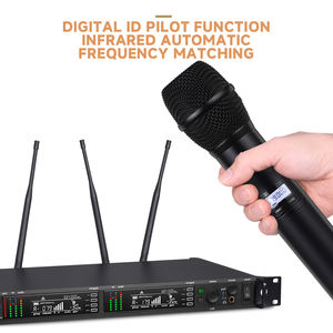 BAIFEILI AXT400 Sistema Microfonico Professionale da Studio con Cuffie, Wireless UHF, Display LED, Illuminazione RGB, Portata 200M, Riduzione del Rumore - Product Image 6